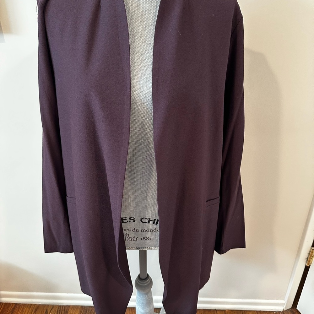 Eileen Fisher Plum Open-Front Blazer